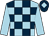 Light blue and dark blue check, light blue sleeves, dark blue cap, light blue diamond (Lancashire Lads 2, Lewis & Hoyland)