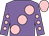 Mauve, large pink spots, mauve sleeves, pink spots, pink cap (Mrs Rita Baker)