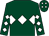 DARK GREEN, white triple diamond & diamonds on sleeves, dark green cap, white diamonds (Mrs Paula Davison)