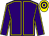Purple, yellow seams, yellow & purple hooped cap (James F Dunne)