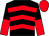 Black & red chevrons, red & black halved sleeves, red cap (R MacBriatharlaoch)