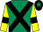 Emerald green, black cross sashes, yellow sleeves, black armlet, black cap, emerald green star (Subunctious Racing Partnership)
