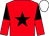 Red, black star, halved sleeves, white cap (Mark Breen)