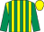 Yellow and emerald green stripes, emerald green sleeves, yellow cap (Mr D J Mackay & Mrs E Burke)