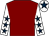 Maroon, white sleeves, dark blue stars, white cap, dark blue star (Geoff Maidment & John Raybould)