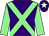 Purple, light green cross belts and sleeves, purple cap, white star (Boys Of Buckley)
