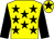 Yellow, black stars, black sleeves, black star on cap (F N Doyle)