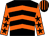 Black & orange chevrons, orange sleeves, black stars, black & orange striped cap (Miss Ciara McGee)