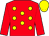 Red, yellow spots, red sleeves, yellow cap (Denis J Reddan)