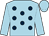 Light blue, dark blue spots, light blue sleeves and cap (Ecurie Antonio Caro)