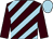 Brown and light blue diagonal stripes, brown sleeves, light blue cap (Andrew Farm)