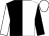 Black and white (halved), sleeves reversed, white cap (Mr A E Oppenheimer)