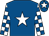 Royal blue, white star, white and royal blue check sleeves, royal blue cap, white star (The Leicester Lads)