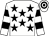 White, black stars, hooped sleeves & cap (John A Collins)