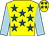 Yellow, royal blue stars, light blue sleeves (The Arcanada Partnership)
