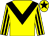 Yellow, black chevron, striped sleeves and star on cap (Mr A F Horsington)