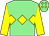 Light green, yellow triple diamond, sleeves and diamonds on cap (Mr K B Hodges)