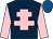 Dark Blue, Pink Cross of Lorraine, sleeves, royal blue cap (Canisbay Bloodstock)