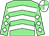 Light green, white chevrons, diamonds on sleeves, white and light green quartered cap (Mr V Coote & Partner)