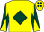 Yellow, dark green diamond, diabolo on sleeves and diamonds on cap (The Jam Partnership)