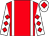 Red, white braces, white sleeves, red diamonds, white cap, red diamond (The Venturers & Mrs R Carr)