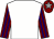 White, maroon and purple striped sleeves, maroon cap, grey star (Mr John Dance)