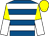Royal blue, white hoops, yellow and white halved sleeves, yellow cap (Buxted Partnership)