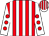 Red and white stripes, white sleeves, red spots, striped cap (The Skills People Group Ltd)
