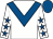 White, royal blue chevron, white sleeves, royal blue stars, royal blue cap (Epsom Equine Spa Partnership)