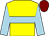 Yellow, light blue hoop and sleeves, maroon cap (Bengough Horsford Capon)