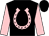 Black, pink horseshoe, pink sleeves, black cap (G Heinrich)