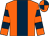 Orange, dark blue stripe, hooped sleeves, quartered cap (Mr T A Rahman)