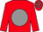 Red, grey disc, hooped cap (Mr Derek Iceton)