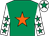 Emerald green, orange star, white sleeves, emerald green stars, white cap, emerald green star (Stable Friends Syndicate)