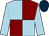 Light blue and maroon (quartered), light blue sleeves, dark blue cap (Arbib, Robinson And Tabet)