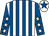 White and royal blue stripes, royal blue sleeves, white stars, white cap, royal blue star (Central Racing Ltd)