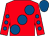 Red, large royal blue spots, royal blue spots on sleeves, royal blue cap (Gerard John Murphy)
