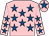 Pink, royal blue stars, royal blue star on cap (Ms M McKenna)