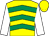 Yellow & emerald green chevrons, white sleeves, yellow cap (Francis Ahern)