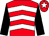 Red, white chevrons, black sleeves, red cap, white star (The Red Partnership)