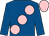 Royal blue, large pink spots, pink cap (Mr Robert Windridge And Partner)