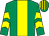 Emerald green, yellow stripe, chevrons on sleeves, striped cap (Mr A Quirke & Mrs G B Walford)