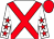 White, red cross sashes, red stars on sleeves, red cap (Roll The Dice Syndicate)