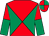 Emerald green & red diabolo, halved sleeves, quartered cap (IRCAN Syndicate)