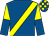 Royal blue, yellow sash, halved sleeves, check cap (Martin Keating)
