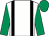 White, black braces, emerald green sleeves and cap (Stillmoremoneythan)