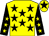 Yellow, black stars, black sleeves, yellow stars, yellow cap, black star (Tae For Four Syndicate)
