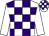 white and purple checks, white sleeves, white and purple checked cap (Ecurie Du Vieux Chene)