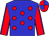 Blue, red spots, red sleeves, blue seams, quartered cap (Franck Taverne)