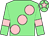 Light green, large pink spots, pink armlet, pink star on cap (Adamantly Syndicate)